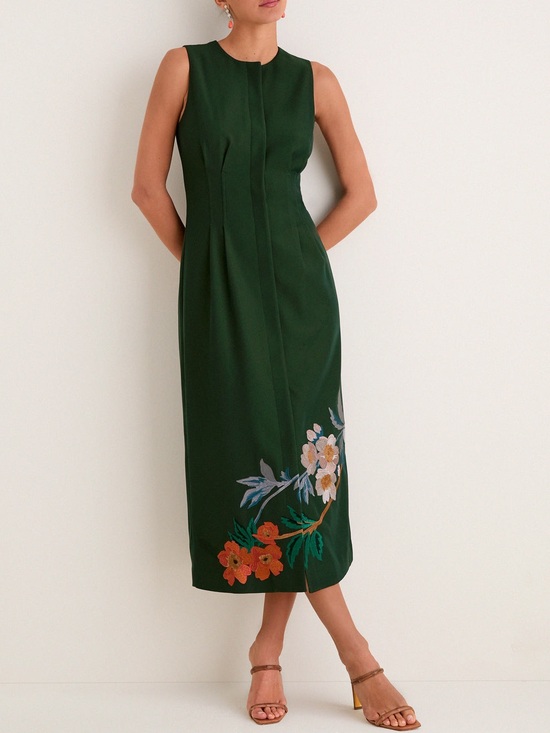 Tuckernuck Dresses & Skirts - Tuckernuck Verdant Green Crepe Embroidered Nell Dress